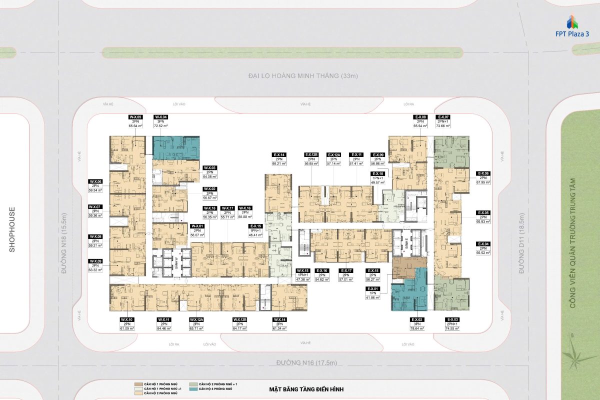 FPT PLAZA 3 MẶT BẰNG TẦNG ĐIỂN HÌNH